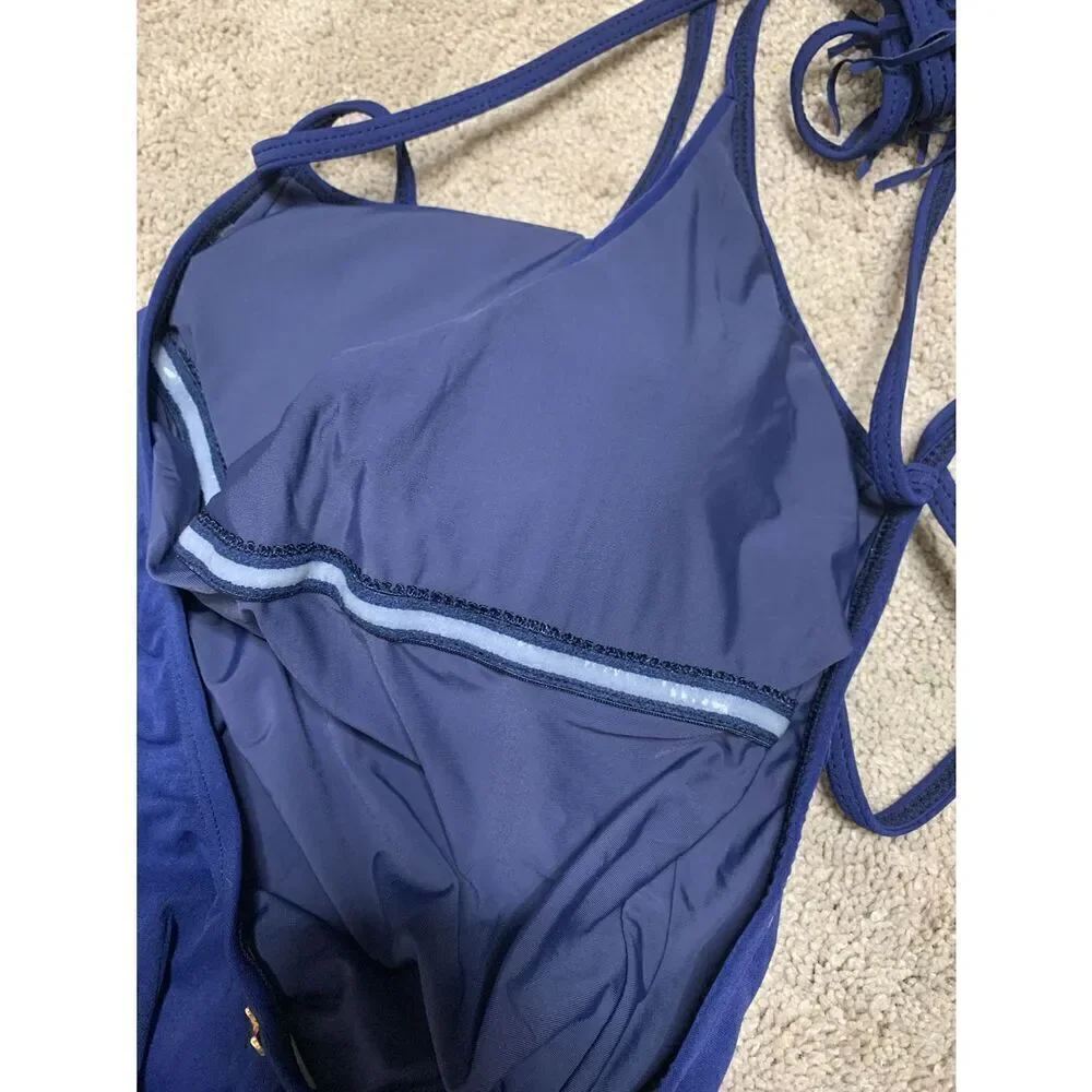 New. PilyQ navy scoop one piece. Small Normally $148